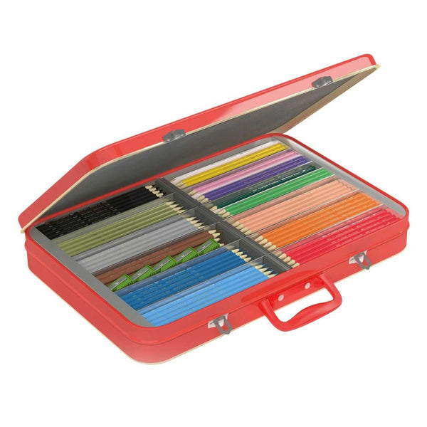 Faber-Castell Col. penc. w/sharpener. Tin box. 240 stk 15 litir. 5 blýantsspískarar