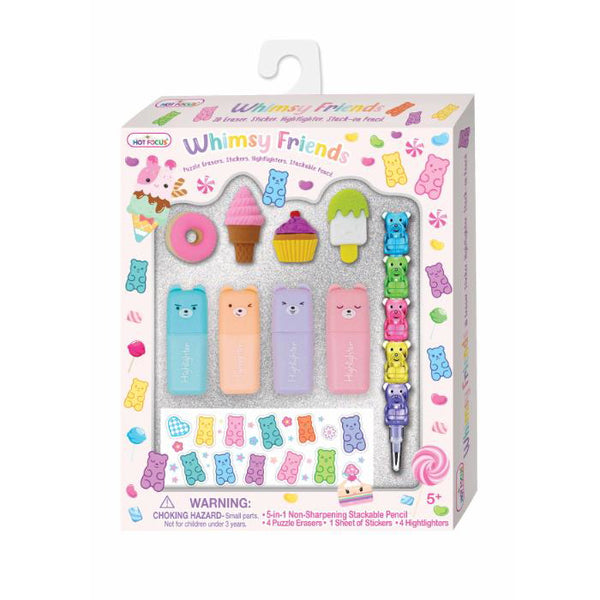 Blyant m/viskelæder & 4 highlightere