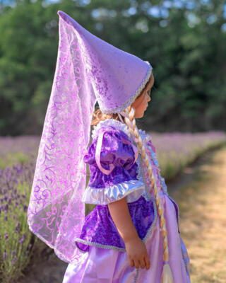 10530 Rapunzel Hat w/Braid, Lilac/Blonde