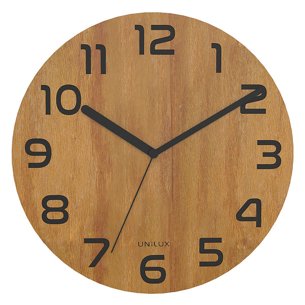 CLOCK PALMA BAMBOU ULX BLACK/WOOD EU