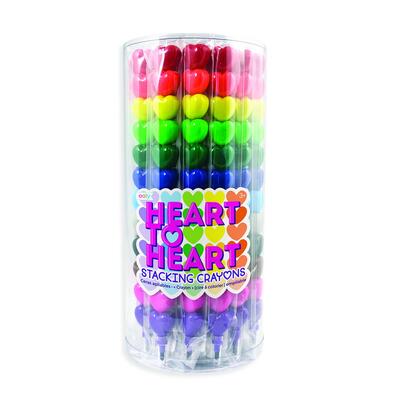 Heart to heart stacking crayons