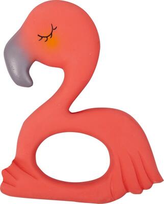 Teething ring natural rubber flamingo